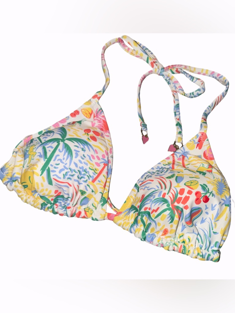 Women's Vacation/Star Geo Reversible Triangle Bikini Top Yellow/Green 
NWT XXS - Picture 2 of 13
